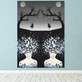 Toile Rêves de la Lune : Liberté et solitude (Insitu (Plancher de Bois))