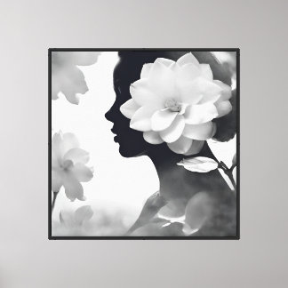 Toile Rêves de Magnolia Blanc Moderne Zen Monochrome