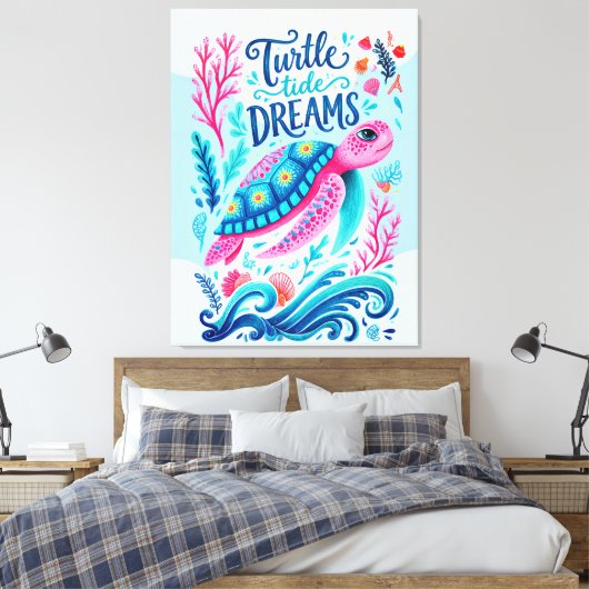 Toile Rêves de marée tortue (Insitu(Chambre))