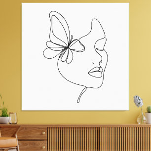 Toile Rêves de Papillon – Femme Minimaliste & Papillon
