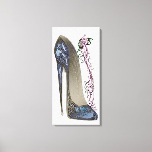 Toile Rhapsody en bleu Stiletto Chaussure Art Canvas Imp (Recto)