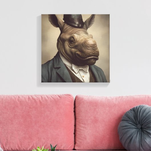 Toile Rhino en costume | Art animal | Animal en costume (Insitu(Salon))