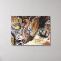 Rhinoceros Vibrant Peinture à l'huile Photo Art Co