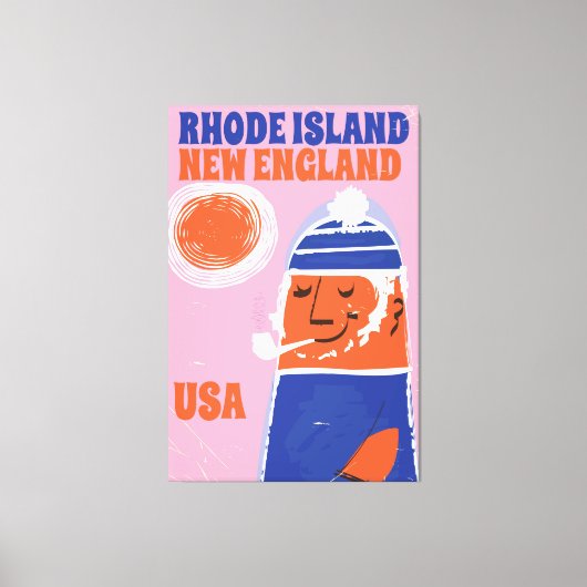 Toile Rhode Island, pêcheur de Nouvelle-Angleterre affic (Recto)
