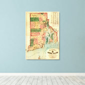 Toile Rhode IslandCarte panoramiqueRhode Island (Insitu (Plancher de Bois))