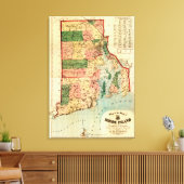 Toile Rhode IslandCarte panoramiqueRhode Island (Insitu(Salon))