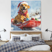 Toile Rhodesian Ridgeback Dog dans Sledge Noël (Insitu(Chambre))