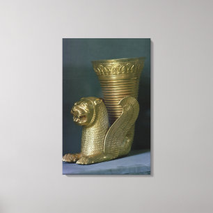 Toile Rhyton sous forme de lion-monstre assis