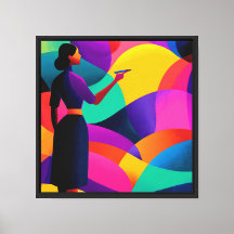 Rich Color Blocking Abstract Marker Canvas