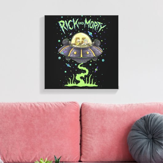 Toile RICK ET MORTY™ | Graphique de vol spatial illustré (Insitu(Salon))