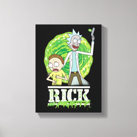 Toile RICK ET MORTY™ | Vert Splash (Recto)