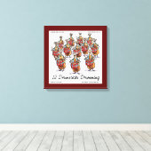 Toile Rick London "12 Drumsticks Drumming" Noël (Insitu (Plancher de Bois))