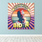 Toile Ridin' With Biden Manger Ice Cream Retro Sunset (Insitu (Plancher de Bois))