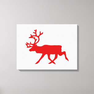 Toile Rindeer rouge / Silhouette caribou