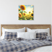 Toile Rise. Shine. Bloom. Stretched Canvas Print (Insitu(Chambre))
