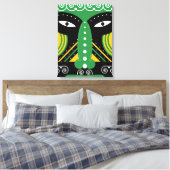 Toile Rituel tribal vert (Insitu(Chambre))