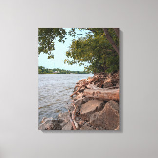 Toile Rivage Tranquille au Bord de la Rivière