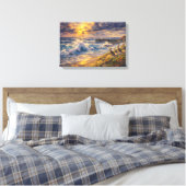 Toile Rivages célestes : Un coucher de soleil impasto cô (Insitu(Chambre))
