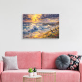 Toile Rivages célestes : Un coucher de soleil impasto cô (Insitu(Salon))