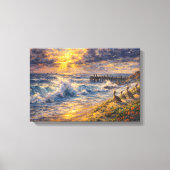 Toile Rivages célestes : Un coucher de soleil impasto cô (Recto)