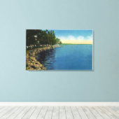 Toile Rive, pavillon et baigneurs (Insitu (Plancher de Bois))