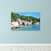 Toile Rive tropicale paisible avec grottes (Insitu (Plancher de Bois))