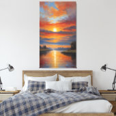 Toile River of Fire: Serene Sunset Reflections (Insitu(Chambre))