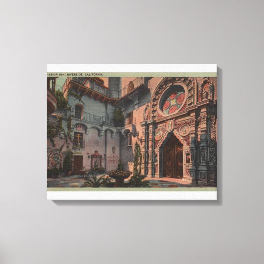 Toile Riverside, CA - Vue de Mission Inn Courtyard (Recto)