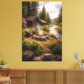Toile Riverside Serenity – Cinematic Cabin Canvas Print (Insitu(Salon))
