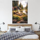 Toile Riverside Serenity – Cinematic Cabin Canvas Print (Insitu(Chambre))