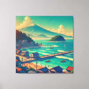 Toile Rives sereines du Fuji