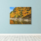 Toile Rivière bleue à l'automne (Insitu (Plancher de Bois))