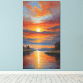 Toile Rivière de Feu : Reflets sereins du coucher de sol (Insitu (Plancher de Bois))
