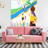 Toile Rivière des racines : La vie en fleurs (Insitu(Salon))