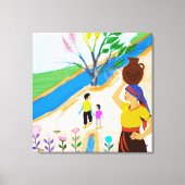 Toile Rivière des racines : La vie en fleurs (Recto)