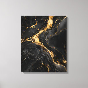 Toile Rivière Dorée à Travers l'Onyx Noir