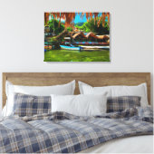 Toile Rivière Mismaloya 0331 Art de plage mexicain Palap (Insitu(Chambre))