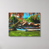 Toile Rivière Mismaloya 0331 Art de plage mexicain Palap (Recto)