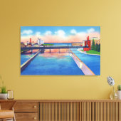 Toile Rivière Oswego Vue des écluses des canaux et du po (Insitu(Salon))