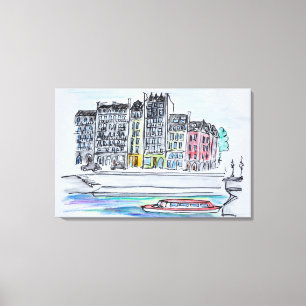 Toile Rivière Seine Île Saint-Louis, Paris