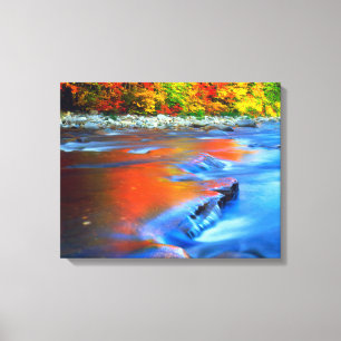 Toile Rivière Swift reflétant les couleurs d'automne