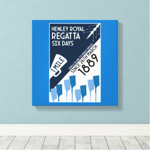 Toile Rivière Thames Regatta - Vintage Retro Style Rowin