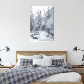 Toile Rivière traversant la forêt d'hiver enneigée Mojst (Insitu(Chambre))