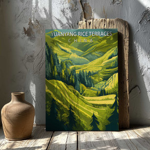 Toile Rizières en terrasses de Yuanyang Chine Affiche de