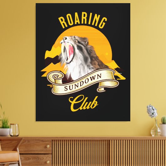 Toile Roaring Sundown Club Sabertooth Tiger (Insitu(Salon))