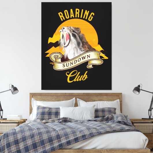Toile Roaring Sundown Club Sabertooth Tiger (Insitu(Chambre))