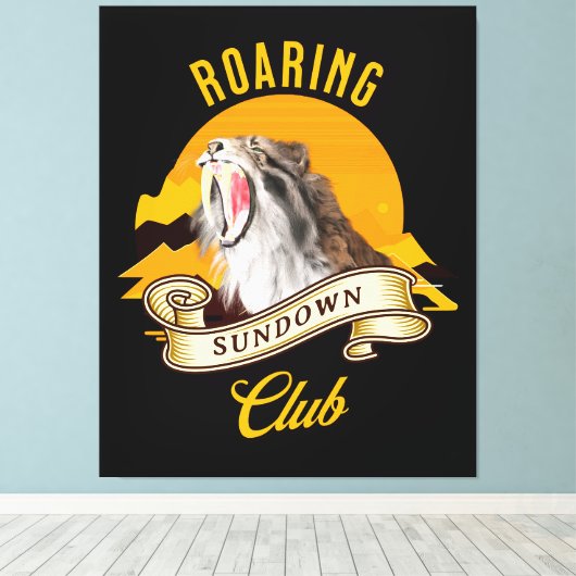 Toile Roaring Sundown Club Sabertooth Tiger (Insitu (Plancher de Bois))