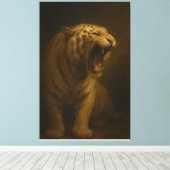 Toile Roaring White Tiger – Fine Art Premium Canvas Prin (Insitu (Plancher de Bois))