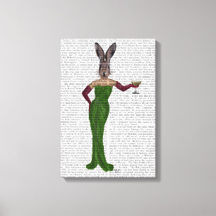 Toile Robe verte de lapin