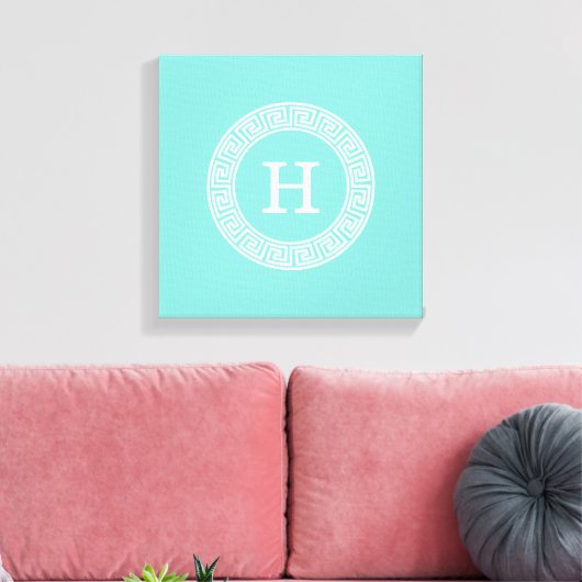 Toile Robin Oeuf Wht Clé Grecque Rnd XL Cadre En Monogra (Insitu(Salon))